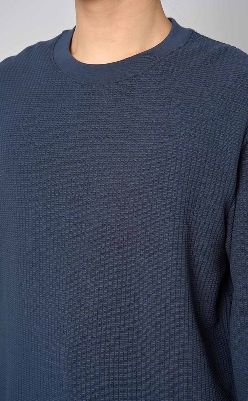 ジャカードワッフルプルオーバー