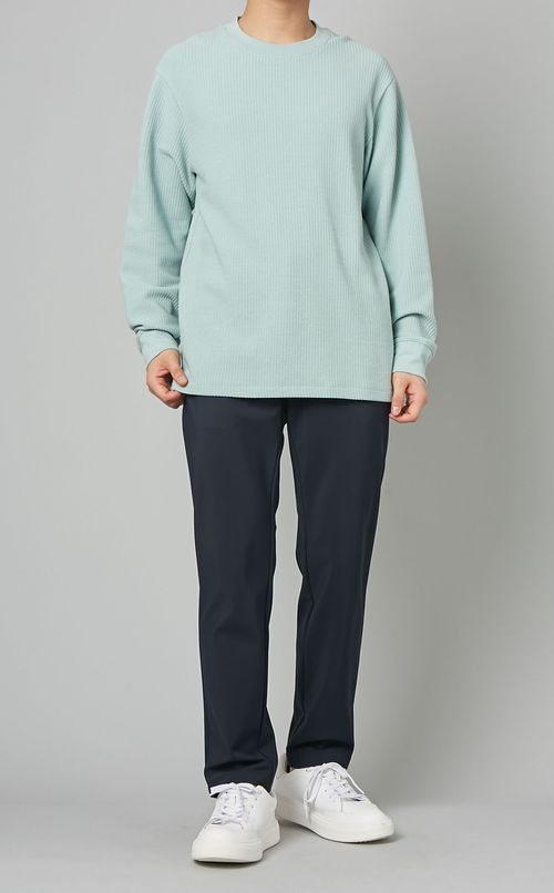 ジャカードワッフルプルオーバー