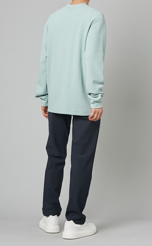 ジャカードワッフルプルオーバー