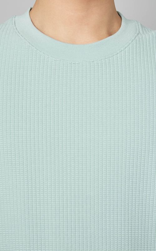 ジャカードワッフルプルオーバー