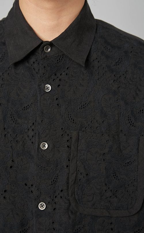 ベルギーリネンエンブロイダリーシャツ