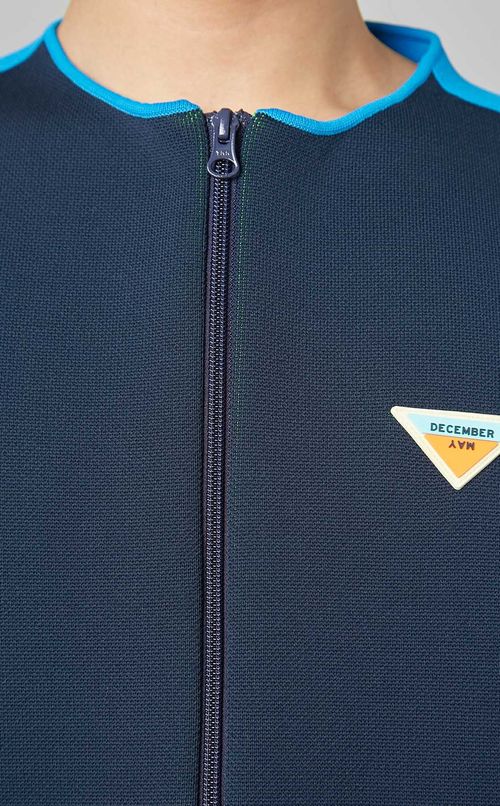 バイカラーニットブルゾン