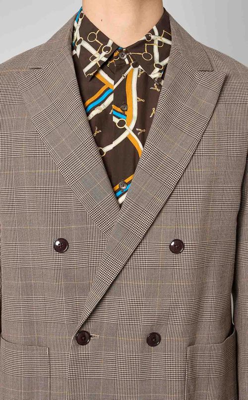 ウールレーヨンツイルダブルジャケット