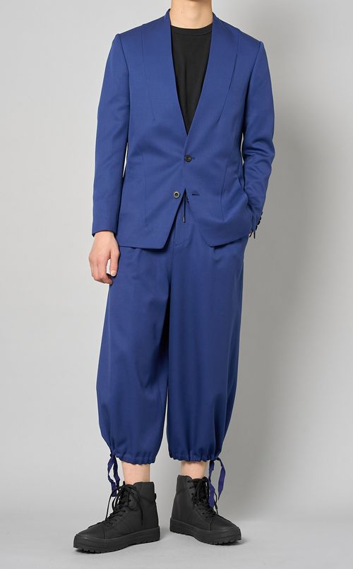 ノーカラーウールジャケット