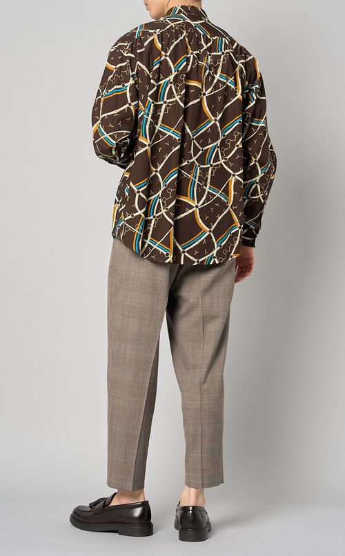 レーヨンコットンプリントシャツ