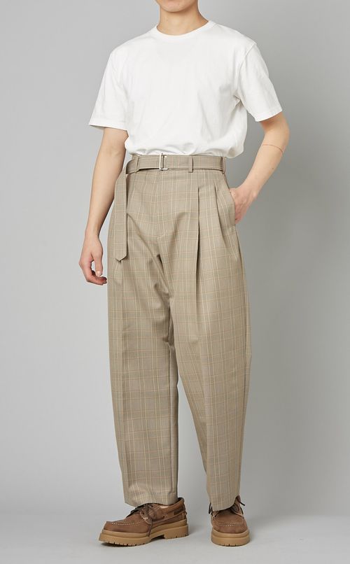 チェックストレートパンツ