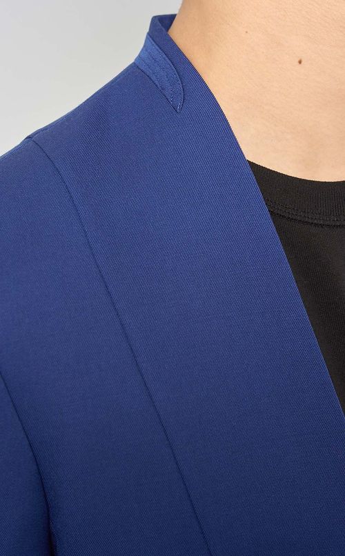 ノーカラーウールジャケット