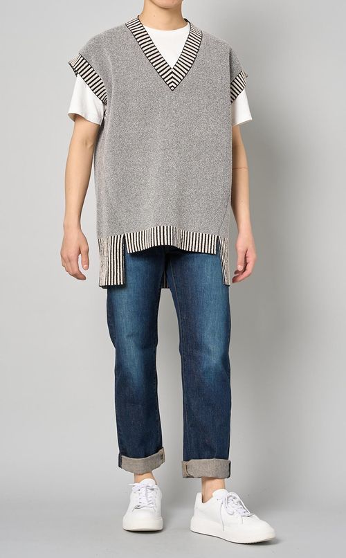 ツイードニットベスト