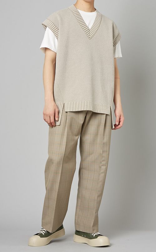 チェックストレートパンツ