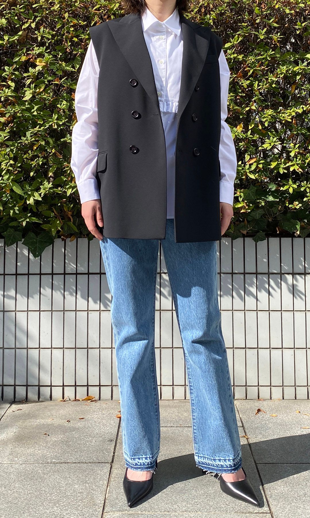 RED VALENTINO ブラック ダブルブレストジャケット RED VALENTINO - RED VALENTINO ブラック ダブルブレスト