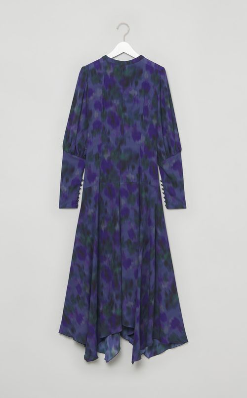 フラワープリントギャザーワンピース