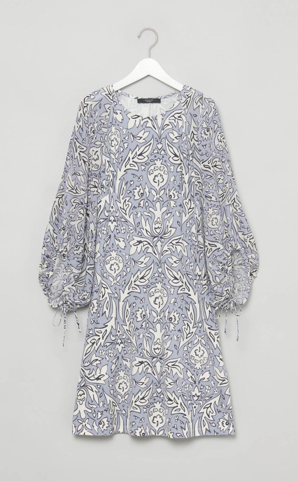 ギャザースリーブプリントワンピース