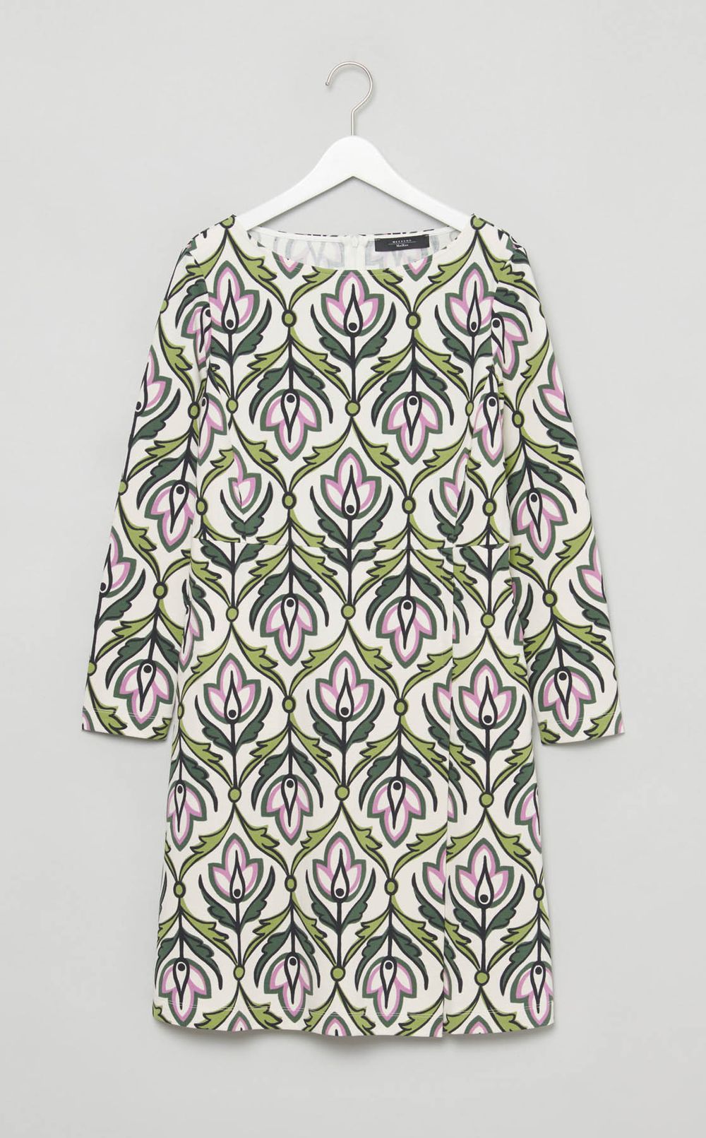 プリントボートネックワンピース