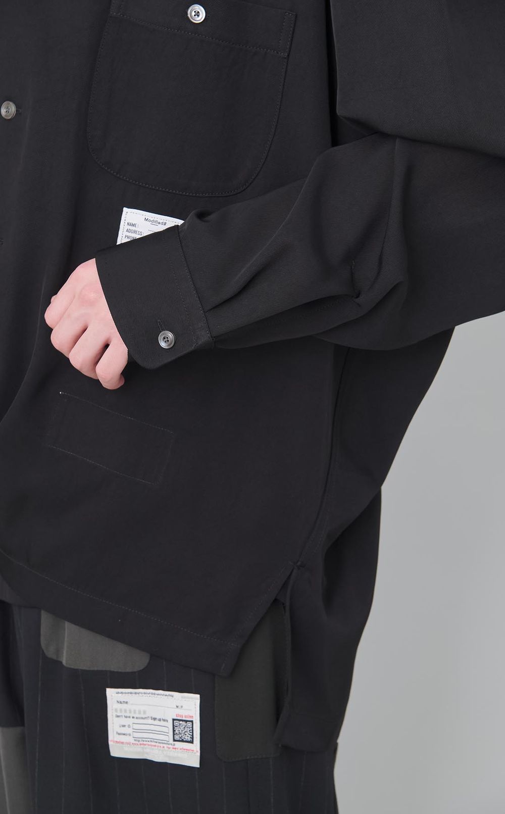 アタッチドタイオープンカラーシャツ