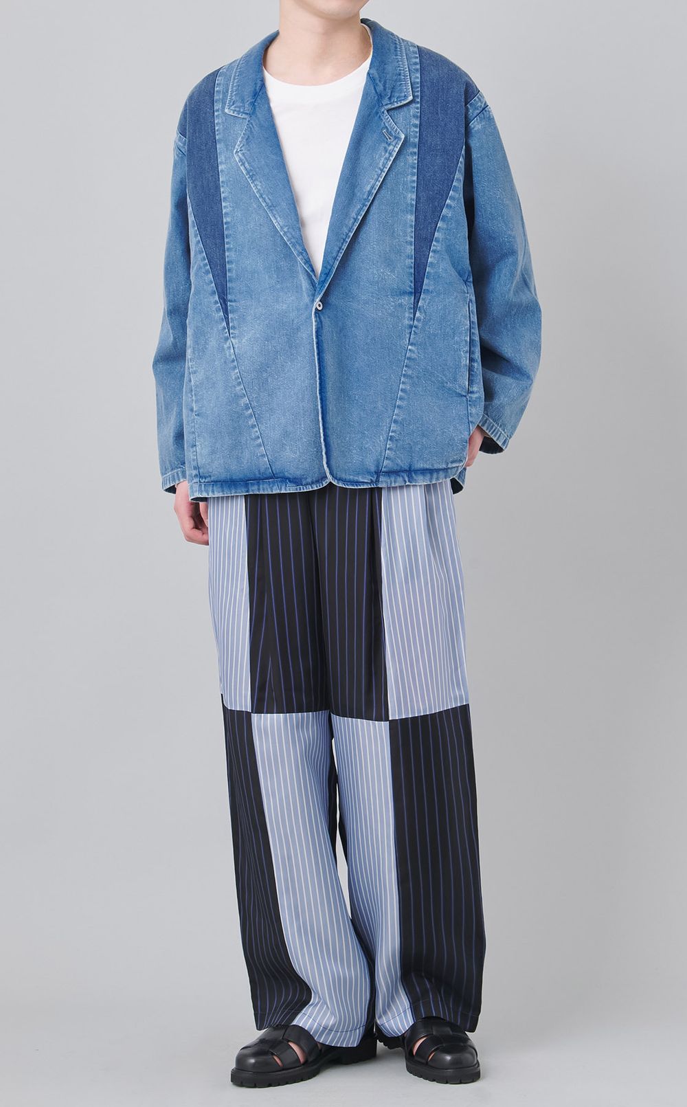 ジオメトリックデニムジャケット