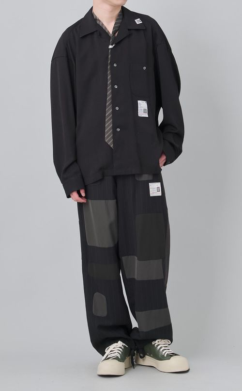 アタッチドタイオープンカラーシャツ