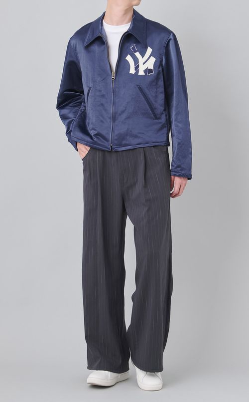 ストライプワイドワンタックパンツ