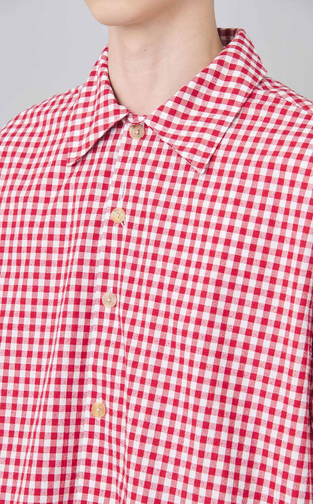 ギンガムブラッシュポプリンシャツ