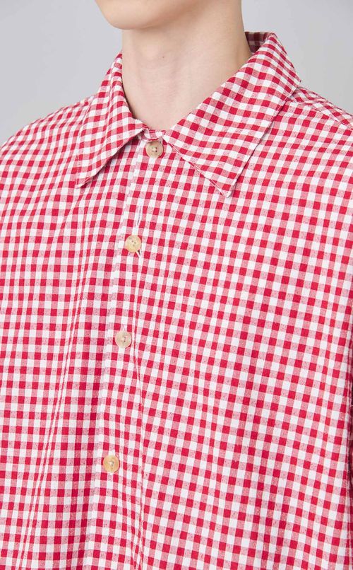 ギンガムブラッシュポプリンシャツ