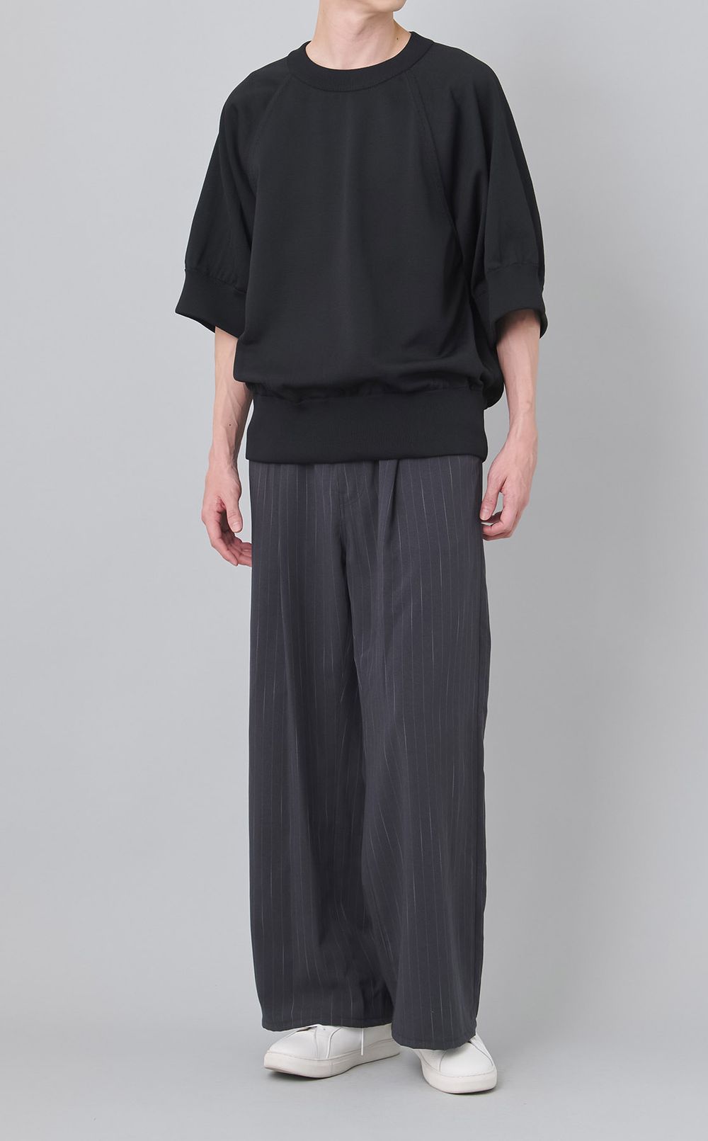 ストライプワイドワンタックパンツ