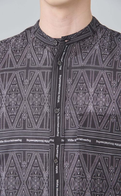 バンダナパターンスタンドカラーシャツ