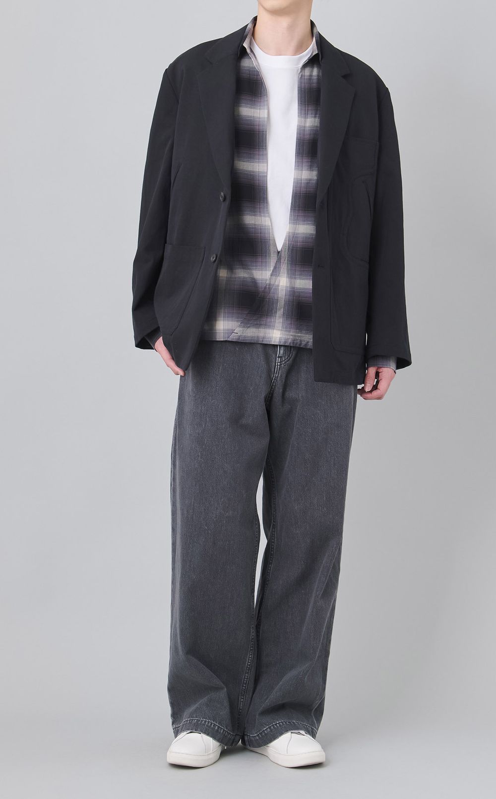 ワイドフェードデニムトラウザー
