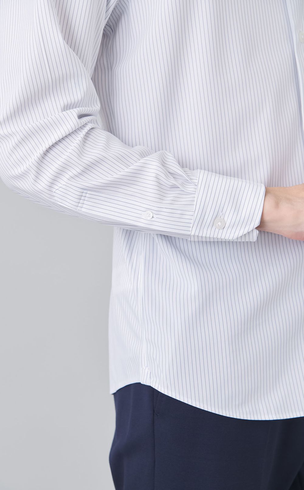 トリコットストライプボタンダウンシャツ
