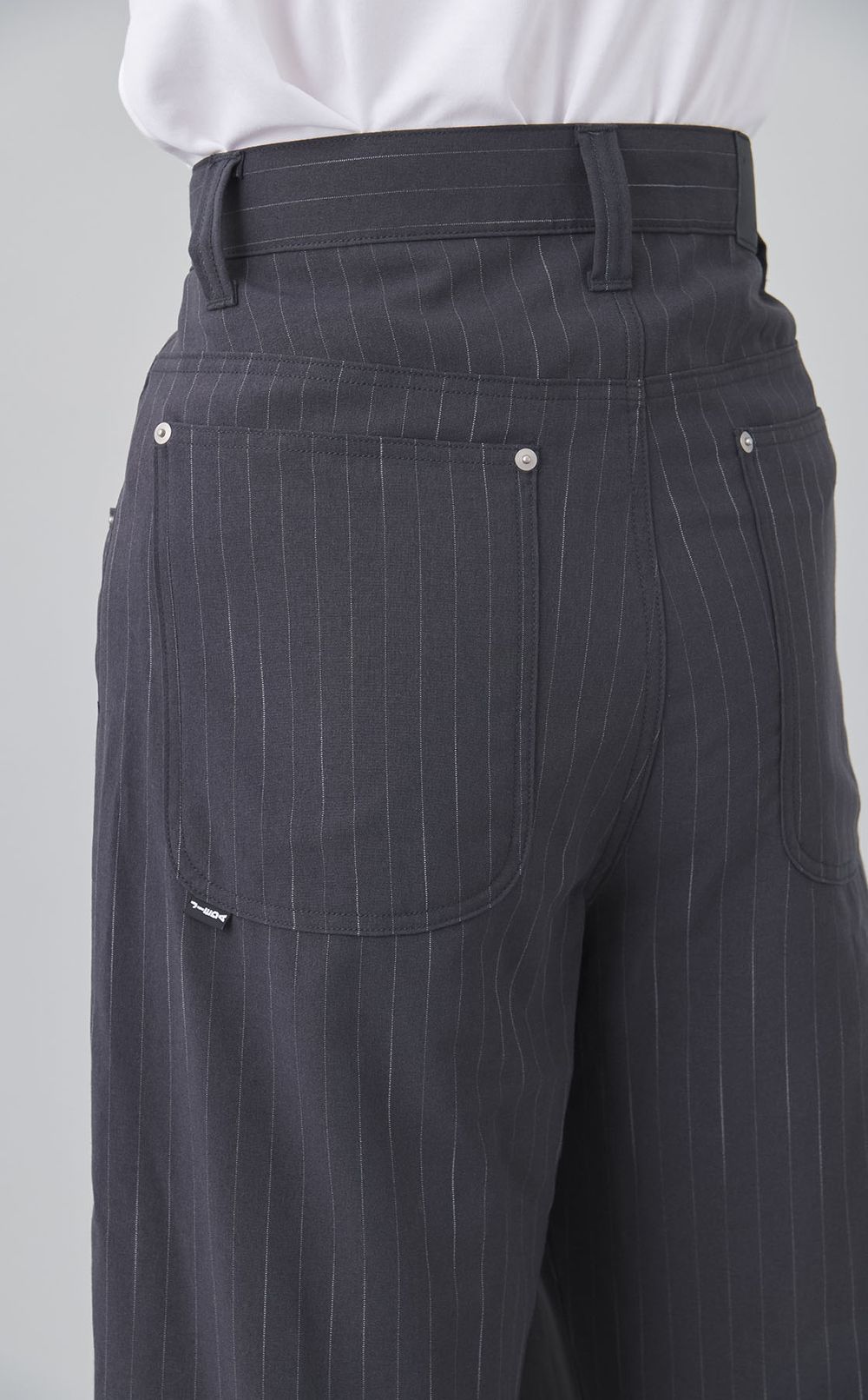 ストライプワイドワンタックパンツ