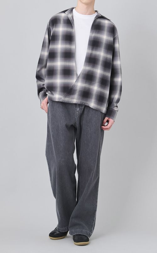 ワイドフェードデニムトラウザー