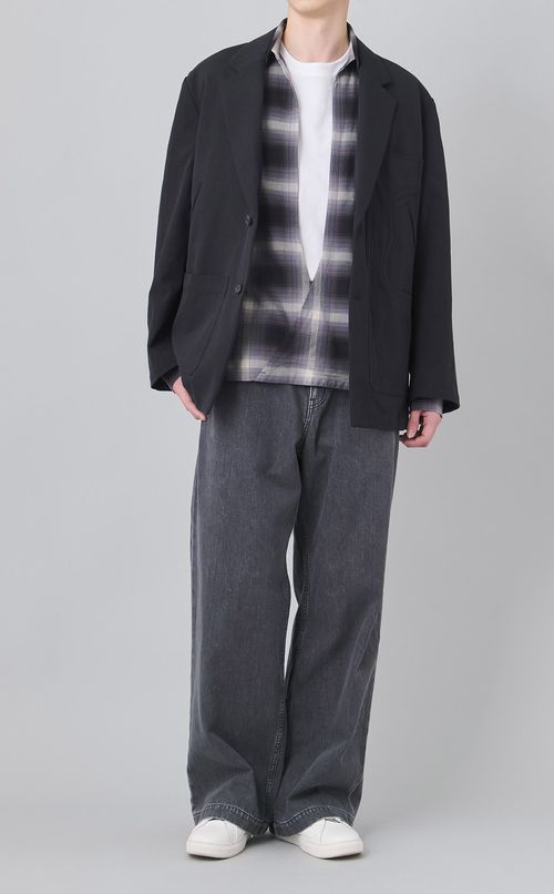 コットンリネン2ボタンワークジャケット