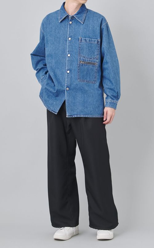 ワイドワンタックストレートパンツ