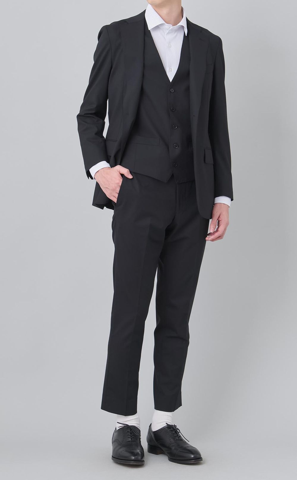 トリコットストライプボタンダウンシャツ