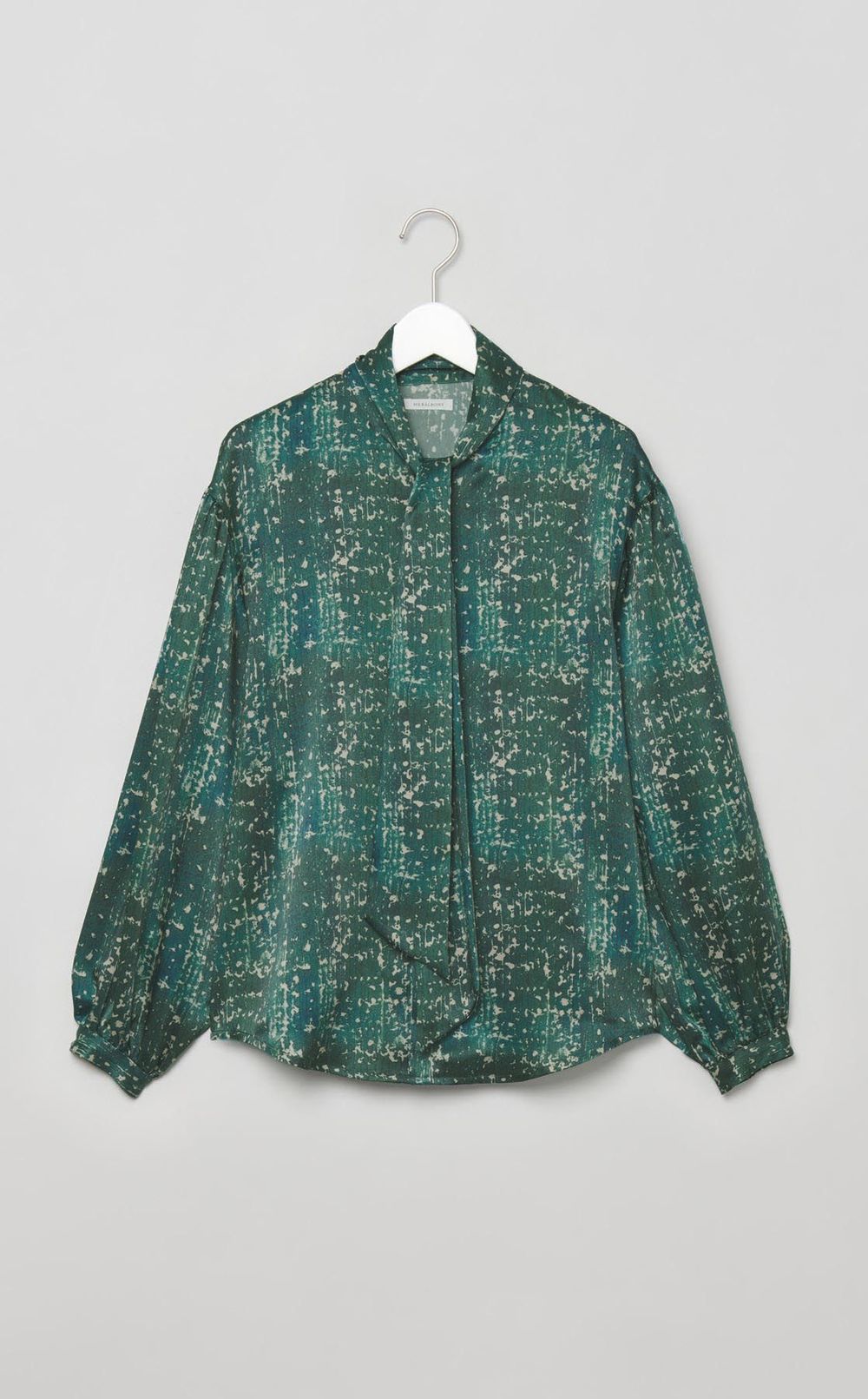 アートプリントボウタイブラウス