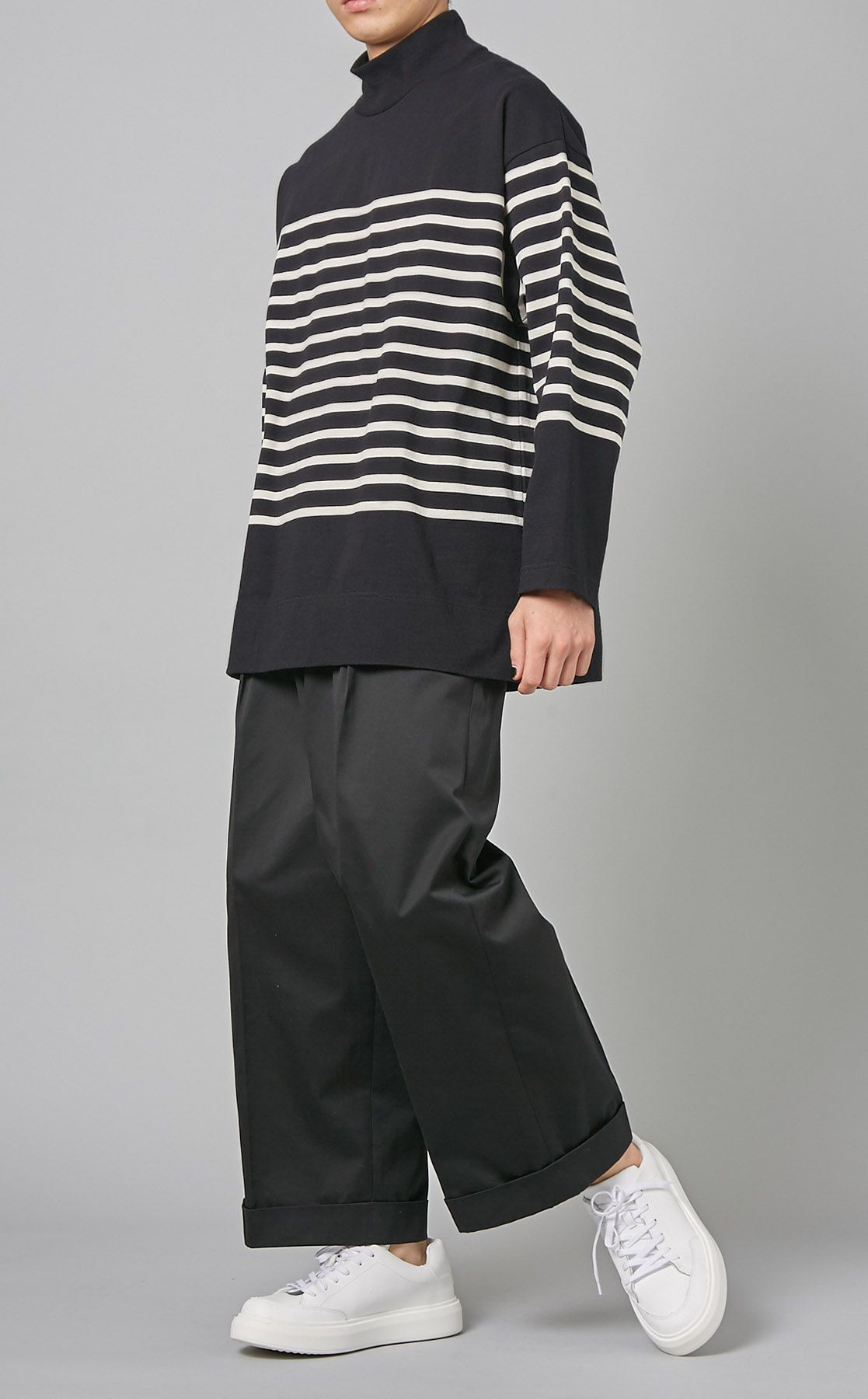 MARKAWARE｜ボーダーハイネックシャツ