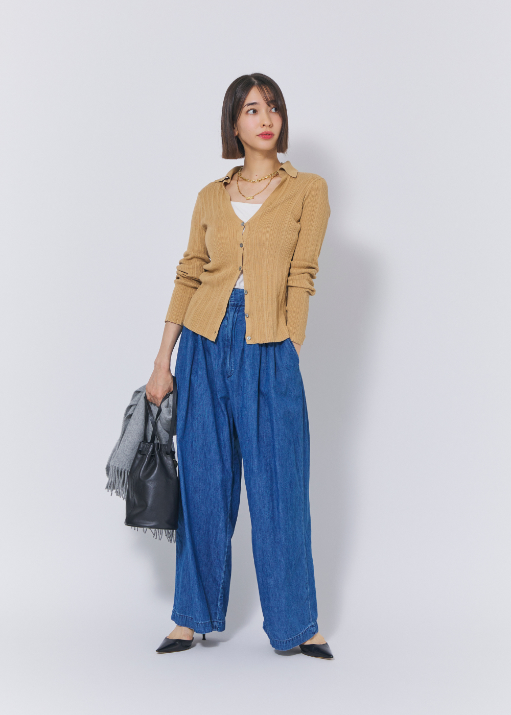 春のニットコーデのポイント