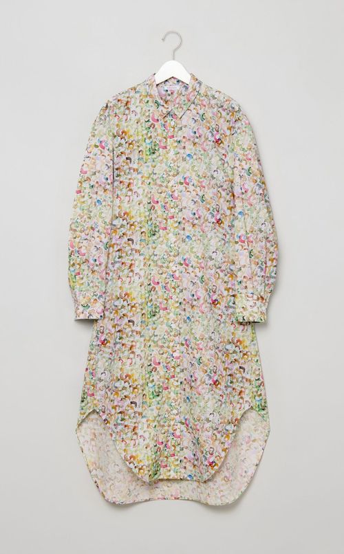 アートプリントシャツワンピース