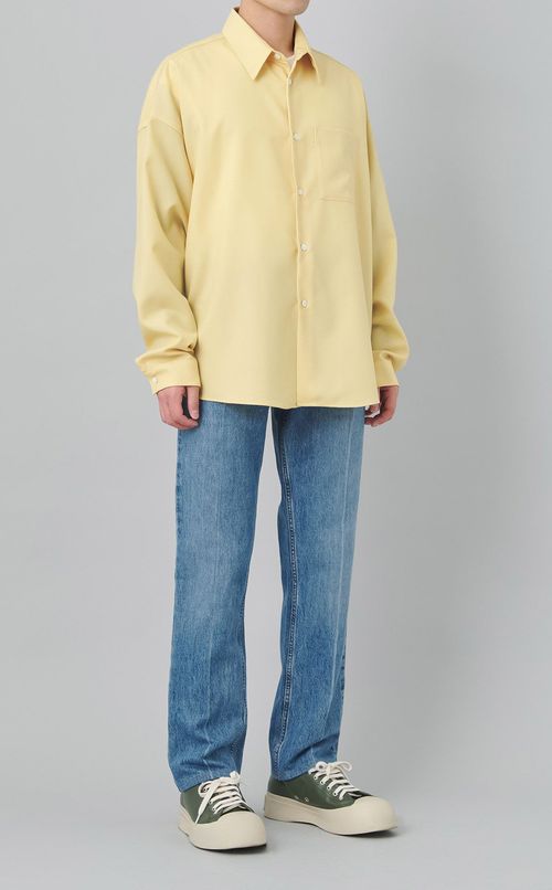 トロピカルウールロングスリーブシャツ