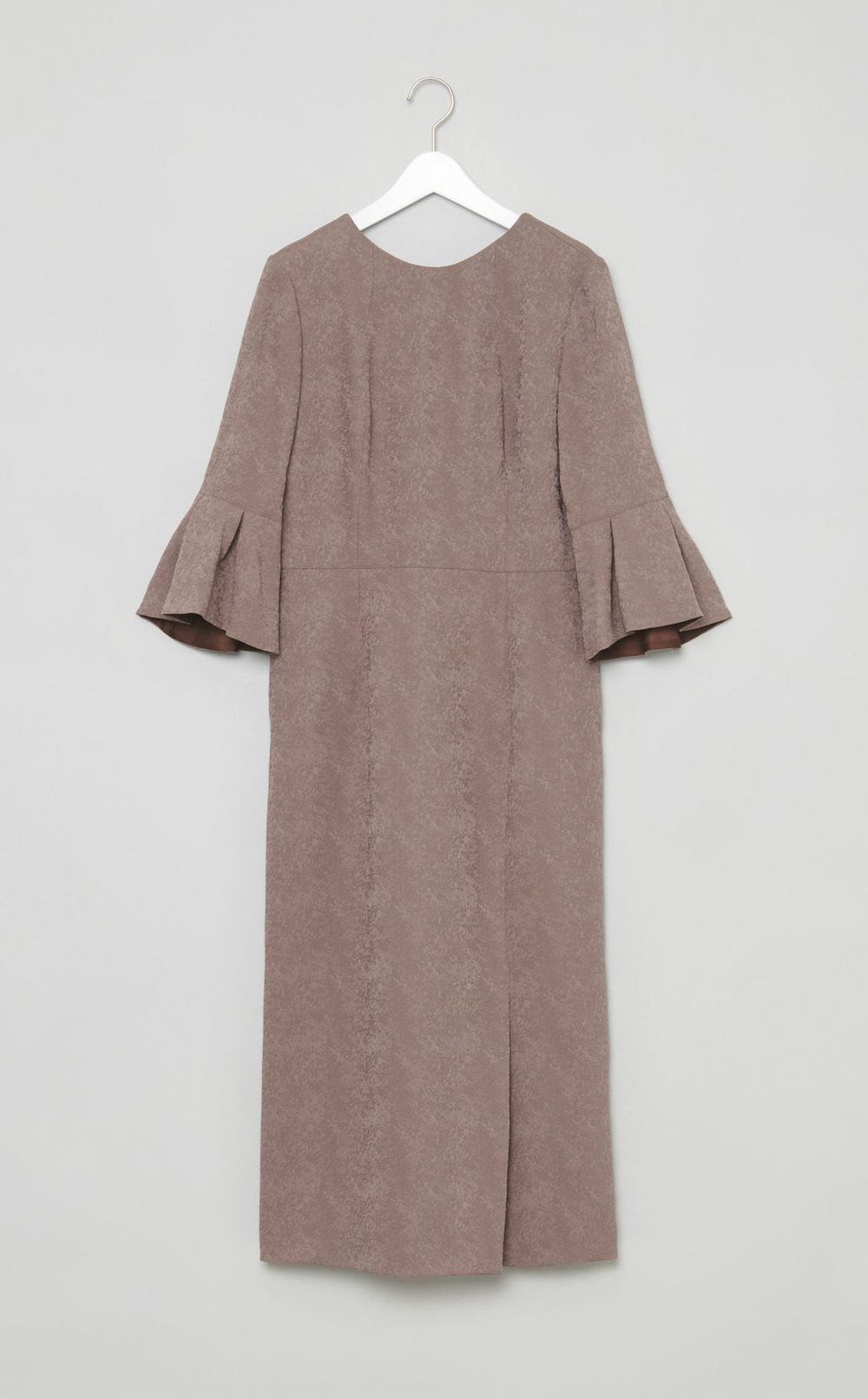 ジャガードフリルスリーブドレス