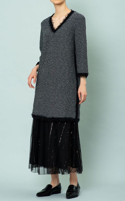 スパンコールチュールスカート