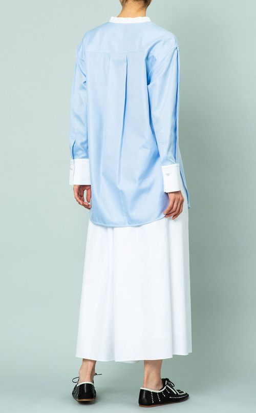 コットンツイルクレリックシャツ