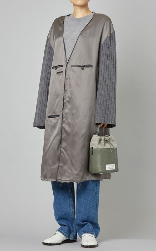 ミリタリーニットスリーブロングジャケット