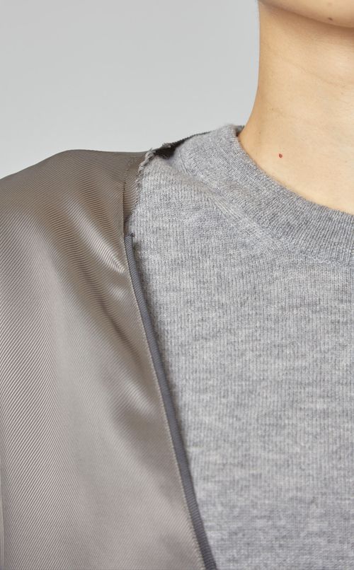 ミリタリーニットスリーブロングジャケット