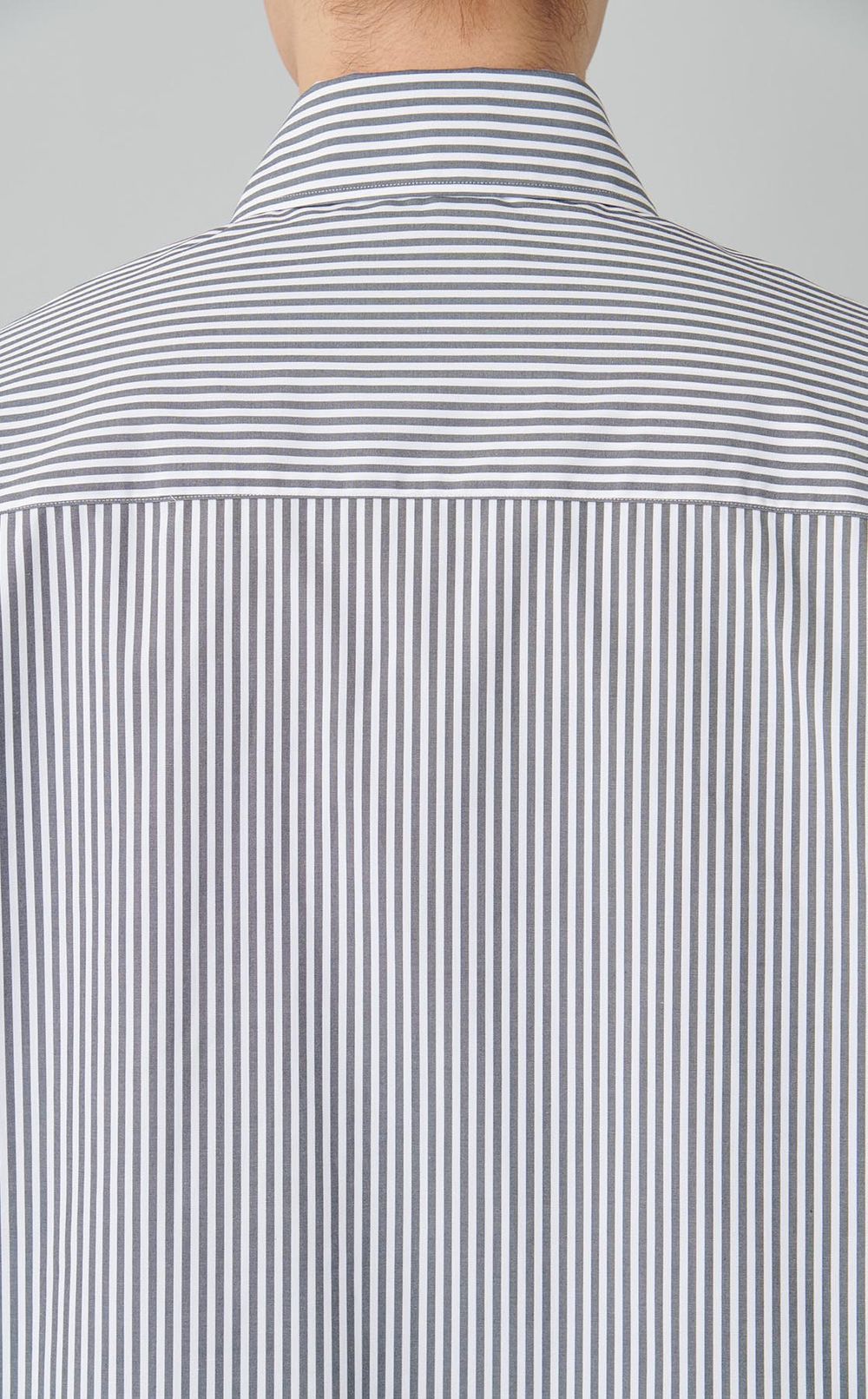 ストライプビッグスリーブ半袖シャツ