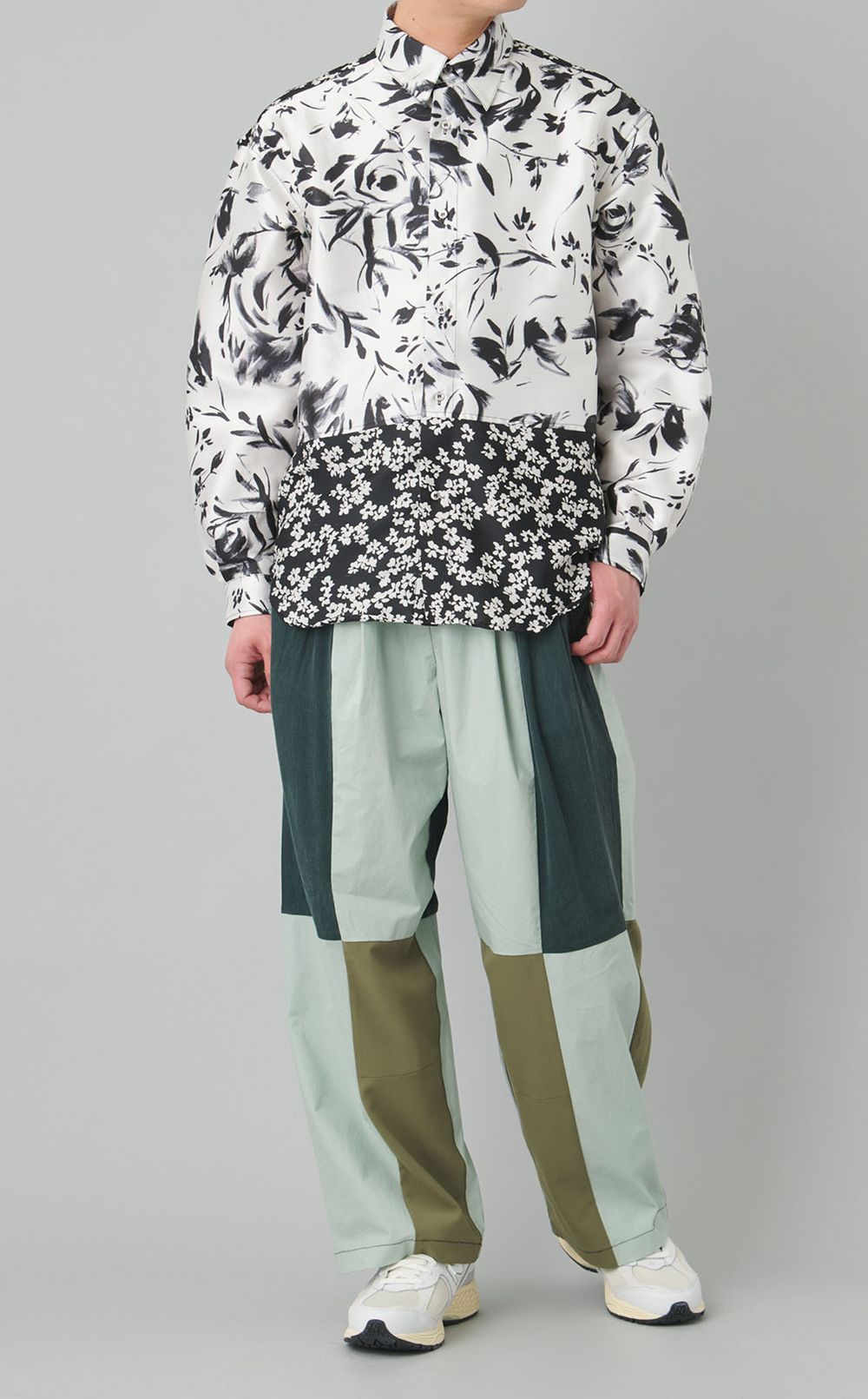 【reADdress】パッチワークロングスリーブシャツ