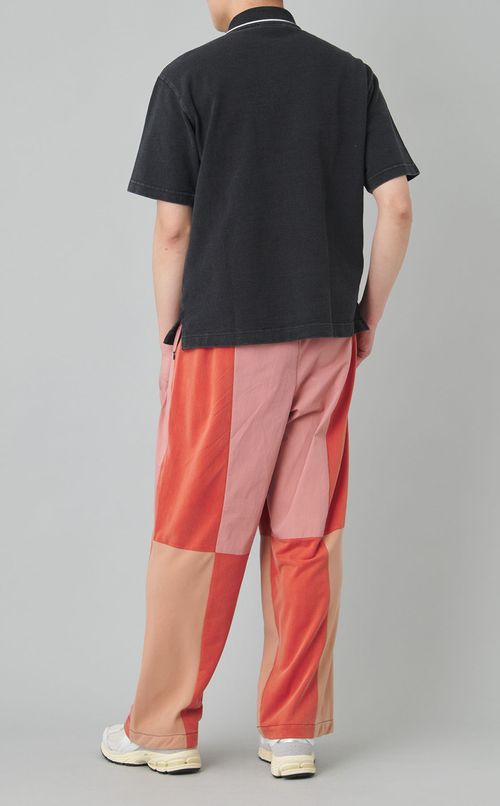 リブニットインディゴポロシャツ