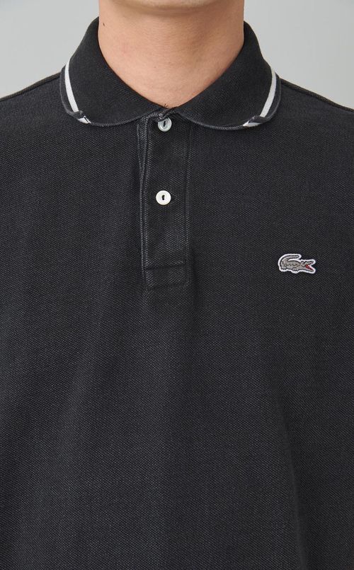 リブニットインディゴポロシャツ