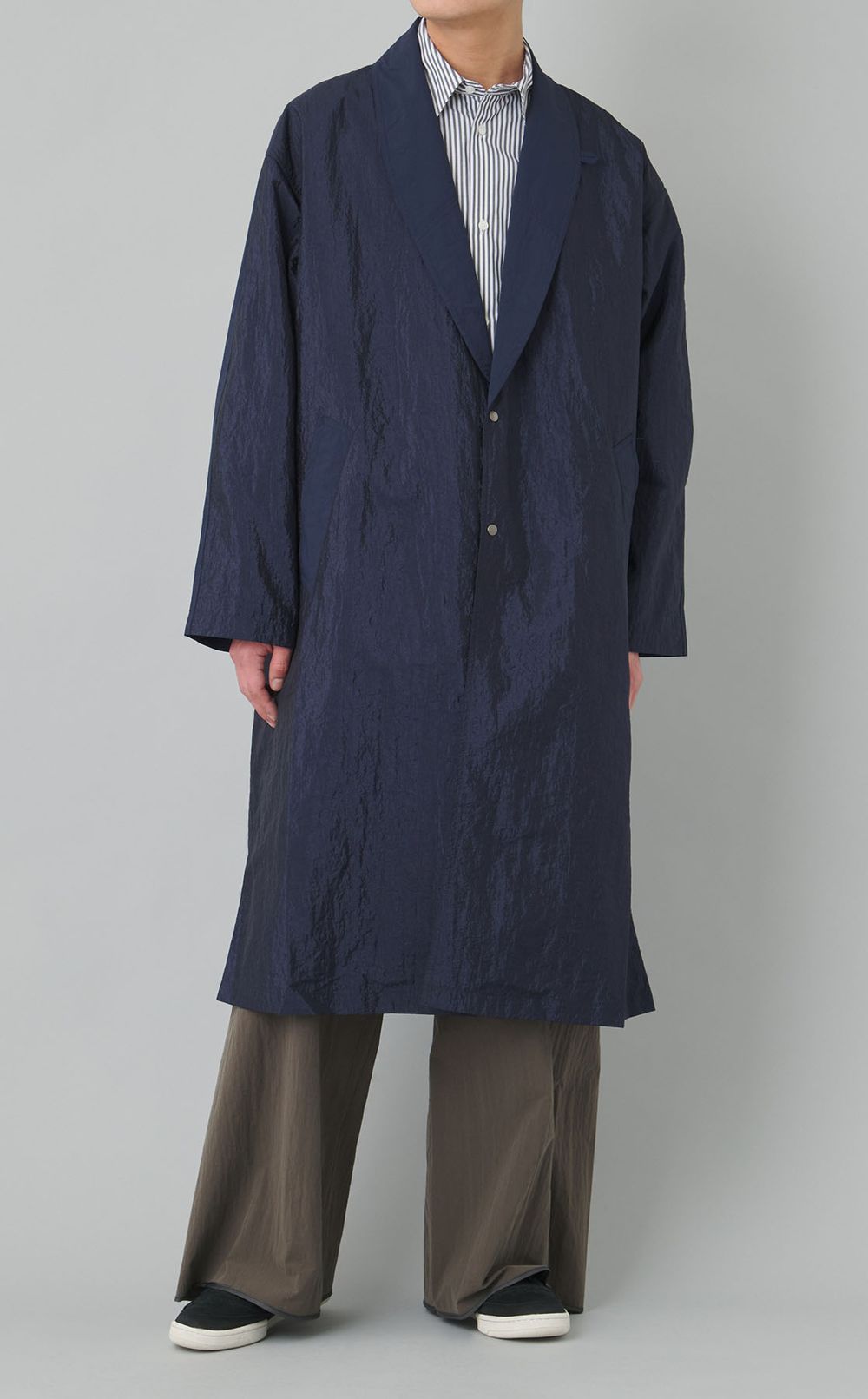 ストライプビッグスリーブ半袖シャツ