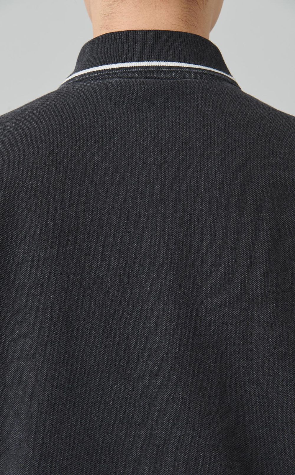 リブニットインディゴポロシャツ