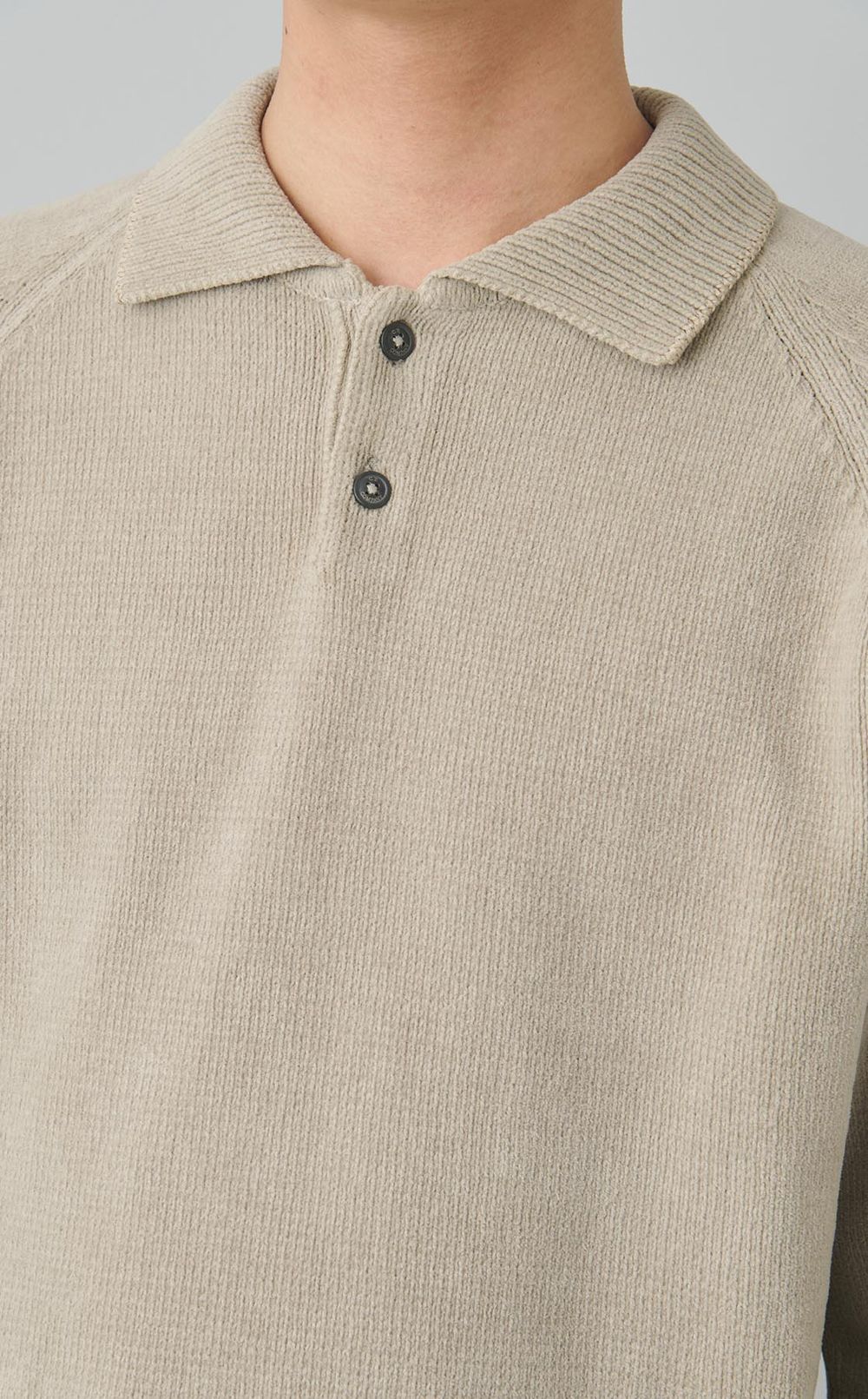 コットンポロカラーニット