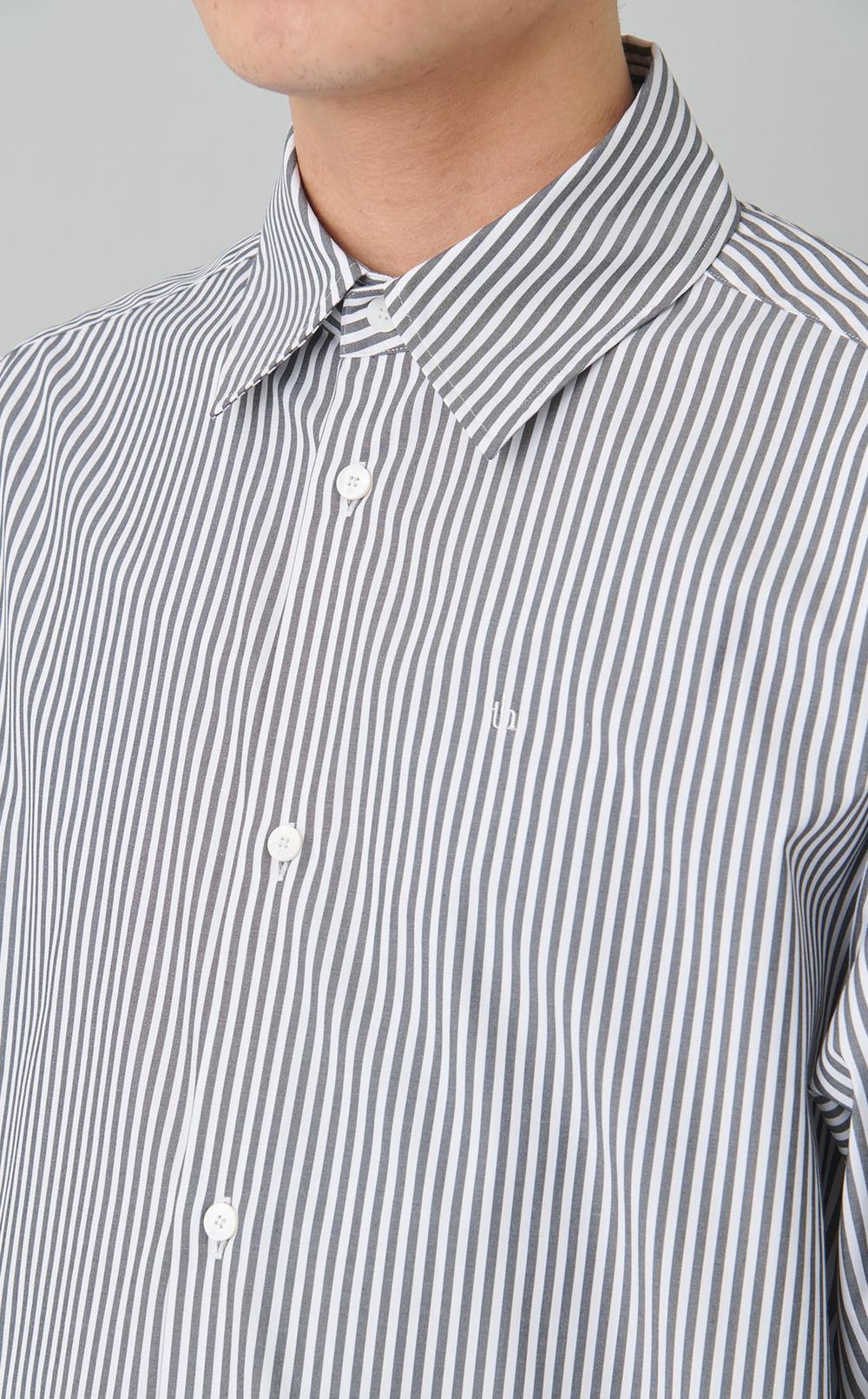 ストライプビッグスリーブ半袖シャツ